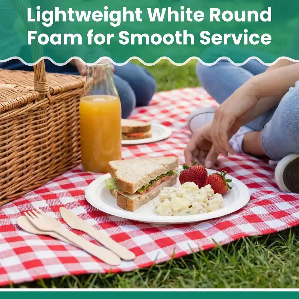 Dinelux Series Foam Paper Plate, Smoothwall Coated, 8.37", White, 500/Case