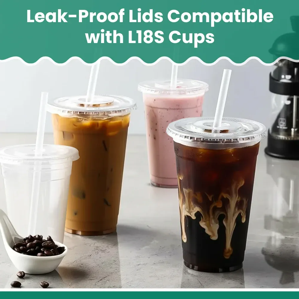 Dinelux Series Translucent Lid with Straw Slot, 12, 16, 20 & 24 oz, 1000/Case