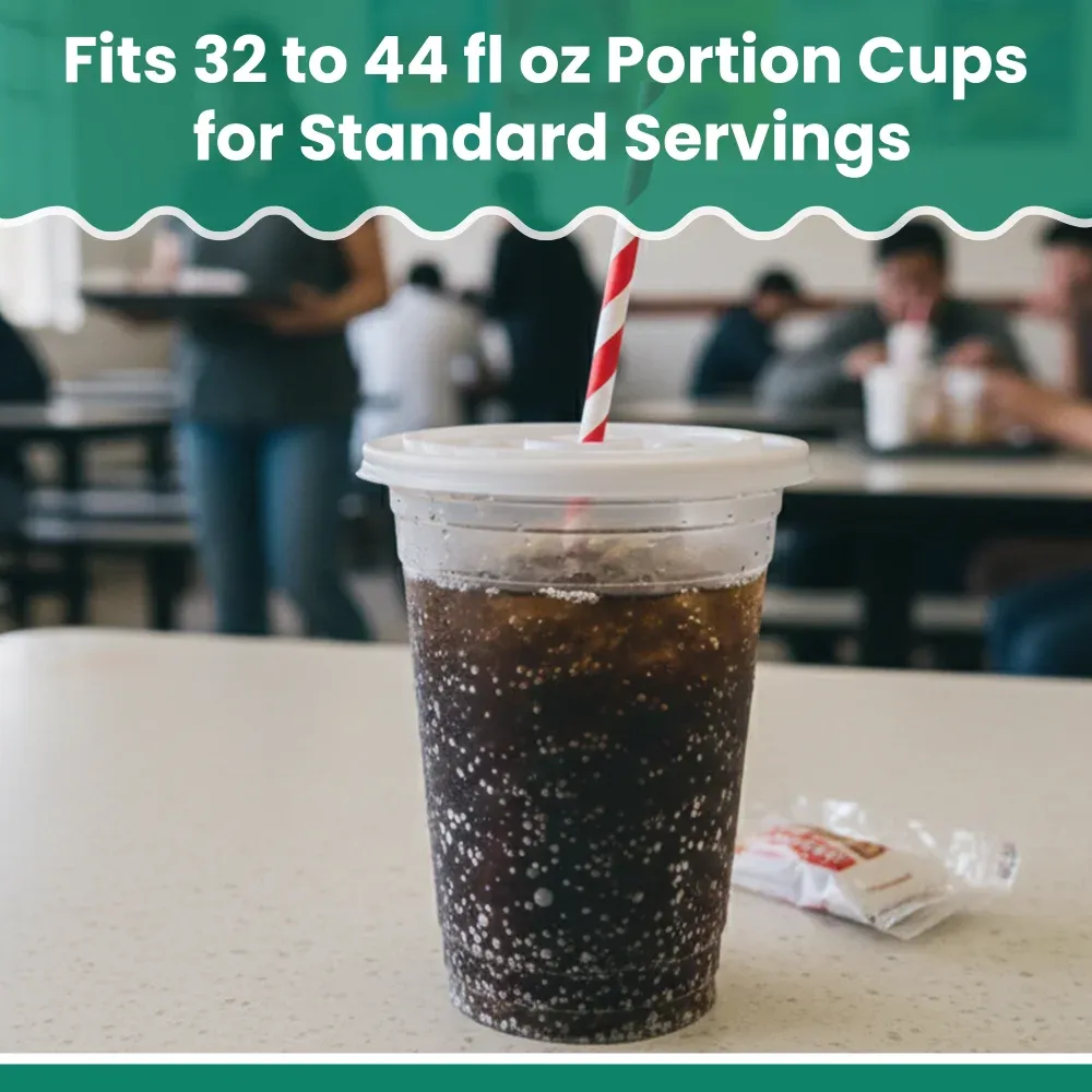 Dinelux Series Translucent Lid with Straw Slot, 32 - 44 oz, 1000/Case