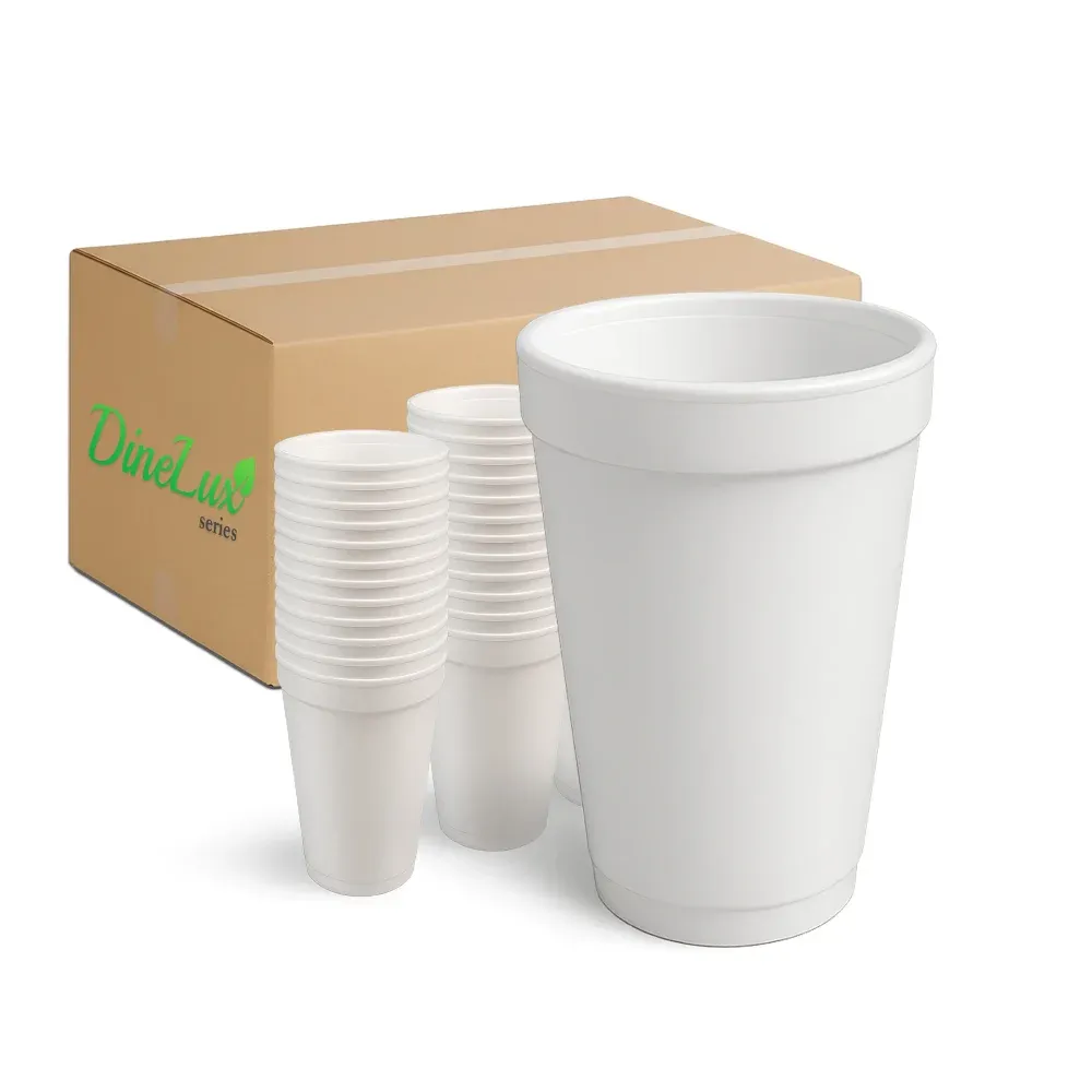 Dinelux Series 16 oz White Vio Cup, 500/Case