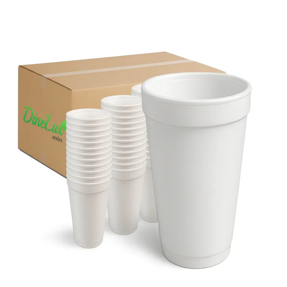 Dinelux Series 32 oz White Pedestal Cup, 300/Case