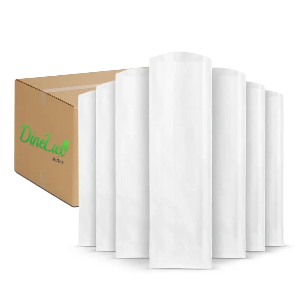 Dinelux Series Silverware Kraft Paper Bag, White, 2-3/4" x 10", 2000 Bags/Case