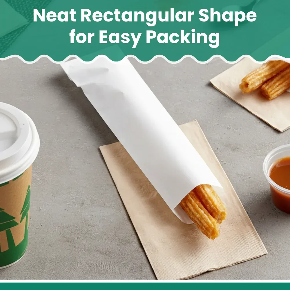 Dinelux Series Silverware Kraft Paper Bag, White, 2-3/4" x 10", 2000 Bags/Case