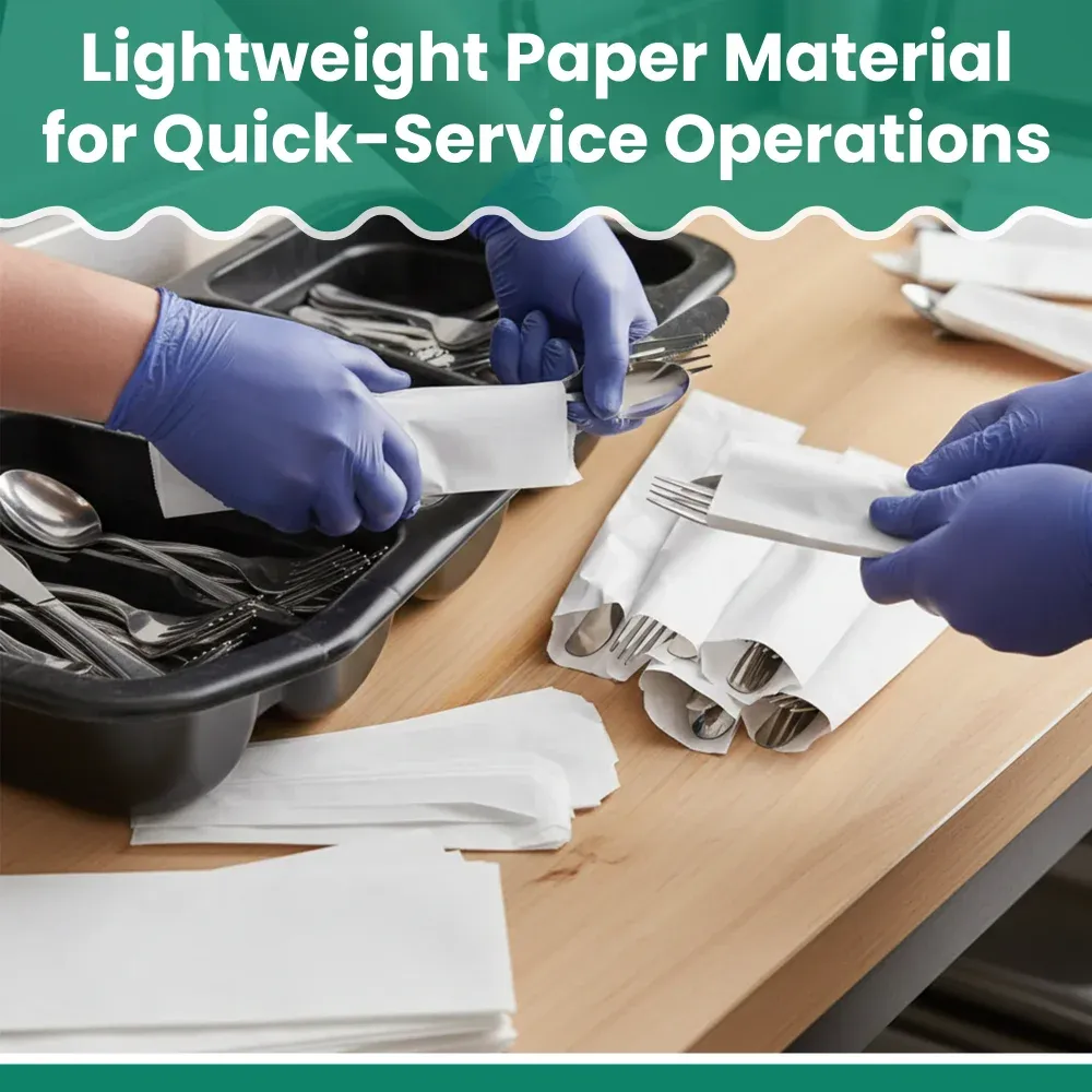 Dinelux Series Silverware Kraft Paper Bag, White, 2-3/4" x 10", 2000 Bags/Case