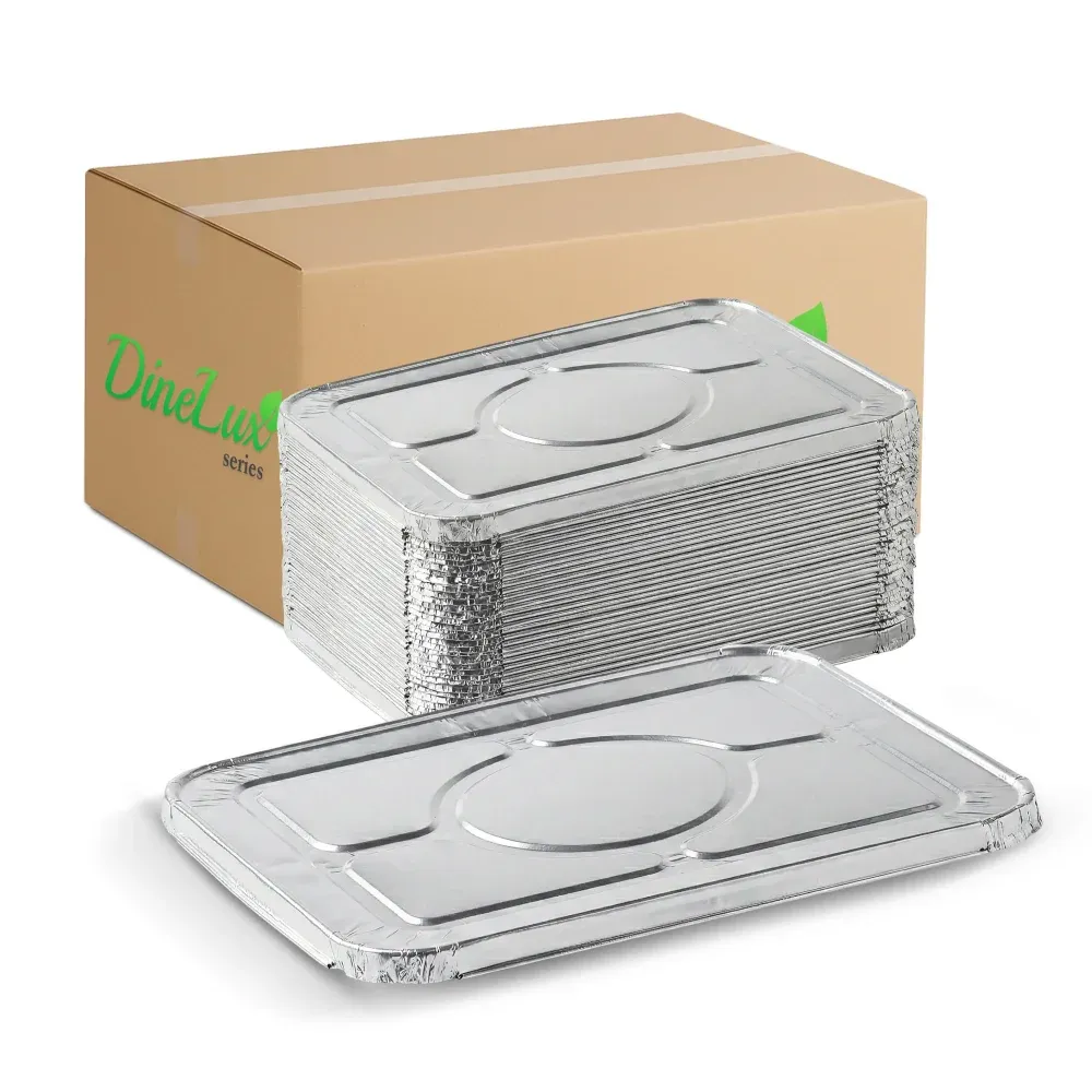 Dinelux Series Foil Steam Table Pan Lid, Half Size, 100 Lids/Case