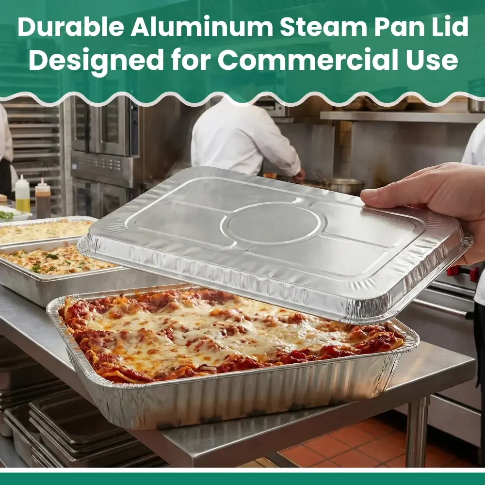 Dinelux Series Foil Steam Table Pan Lid, Half Size, 100 Lids/Case