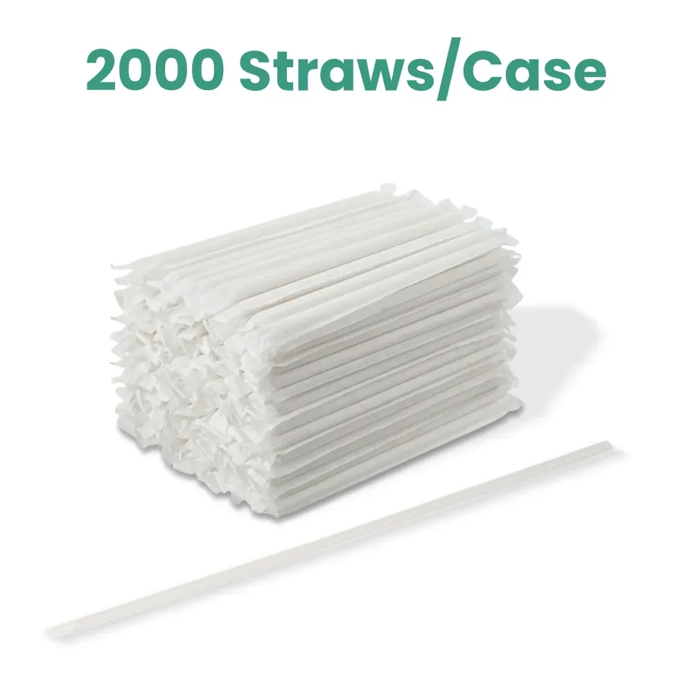 Dinelux Series 10.25" Jumbo Straw, Paper Wrapped, Clear, 2000/Case