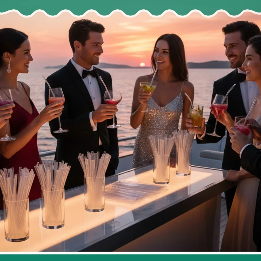 Dinelux Series 10.25" Jumbo Straw, Paper Wrapped, Clear, 2000/Case