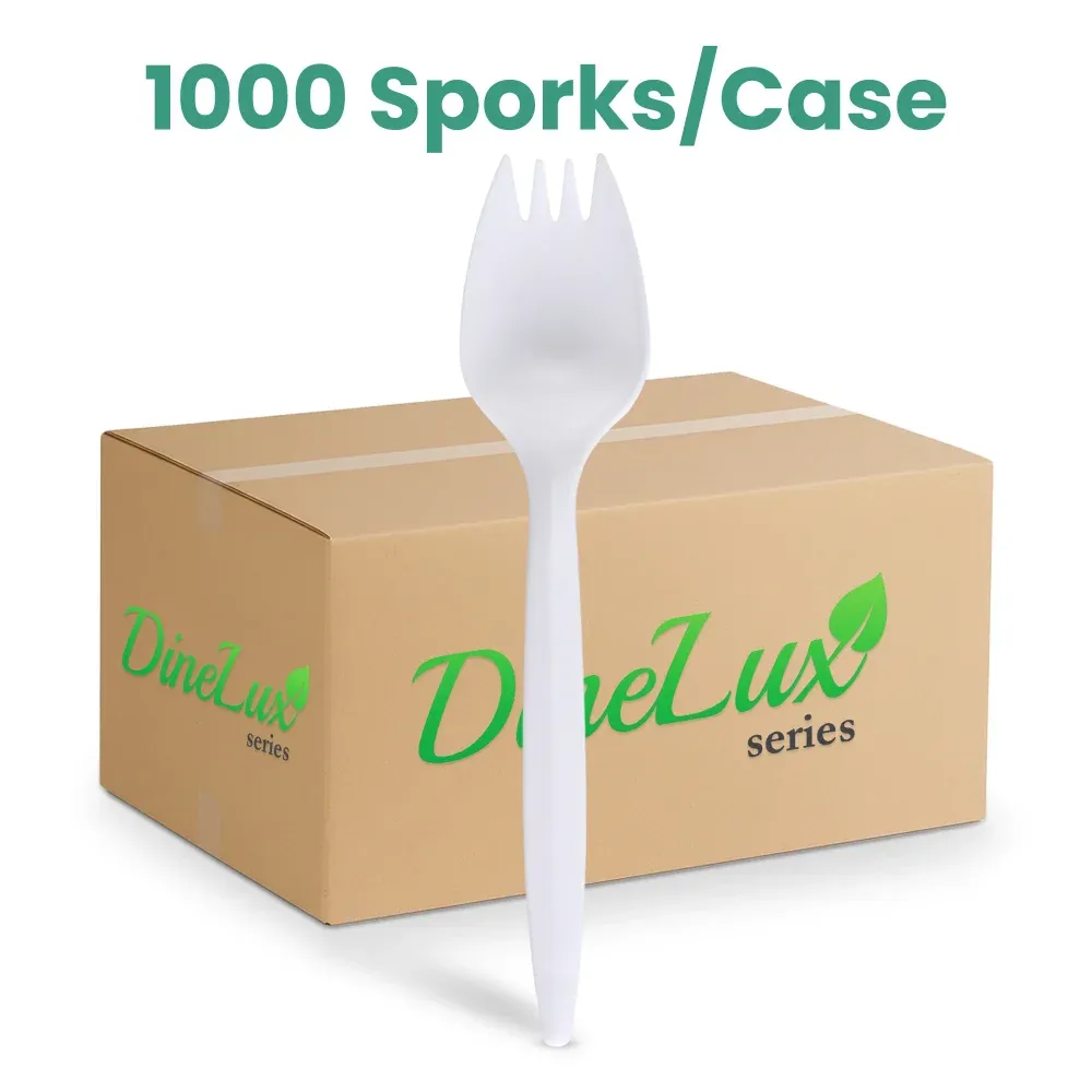 Dinelux Series Disposable Spork, Medium Weight, Polypropylene, 1000/Case