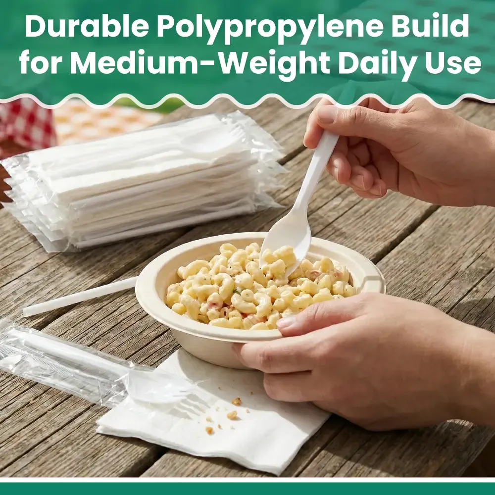 Dinelux Series Spork With Milk Straw & Napkin Kit, Medium Weight, Polypropylene, 1000/Case