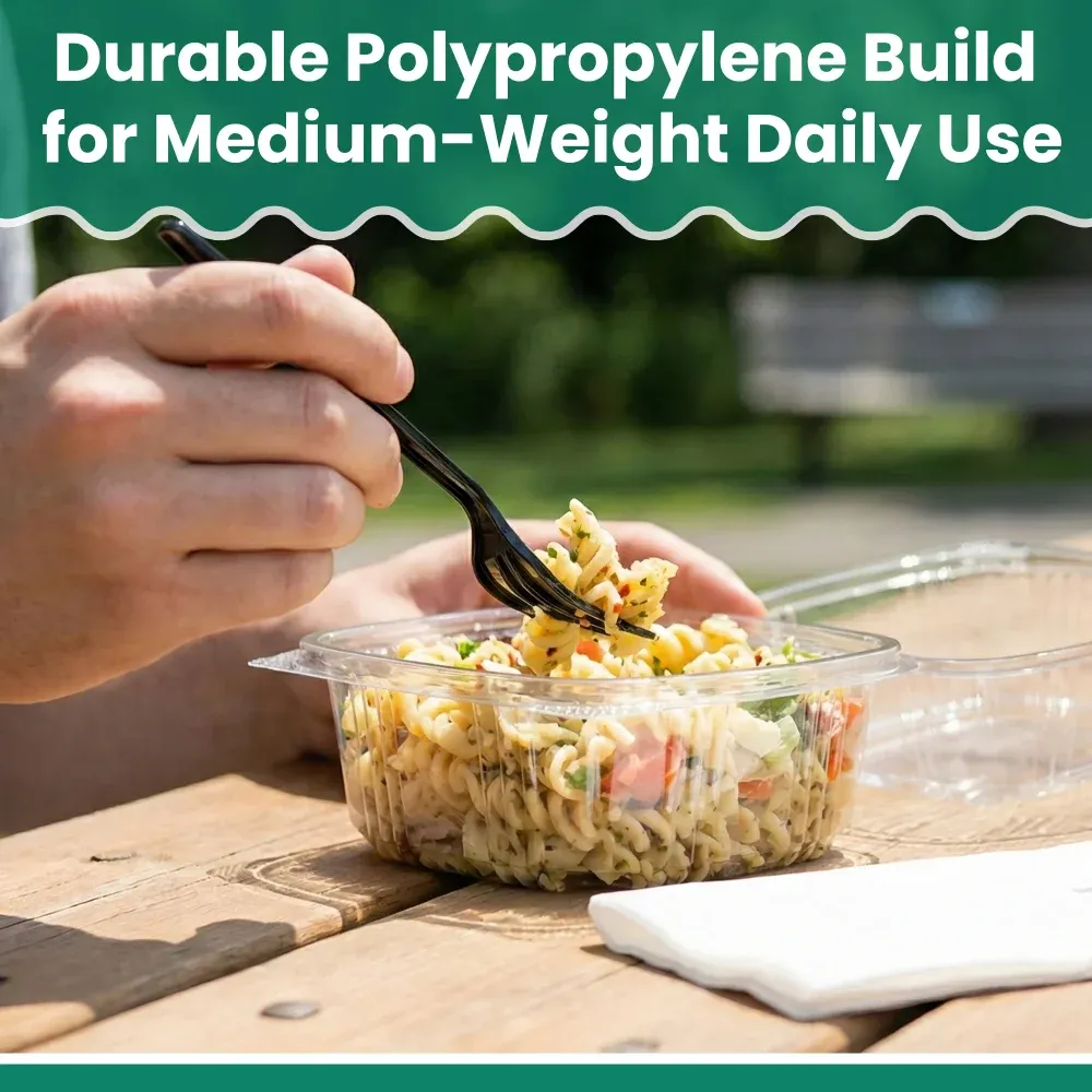 Dinelux Series Fork With Straw & Napkin Kit, Medium Weight, Black, Polypropylene, 1000/Case