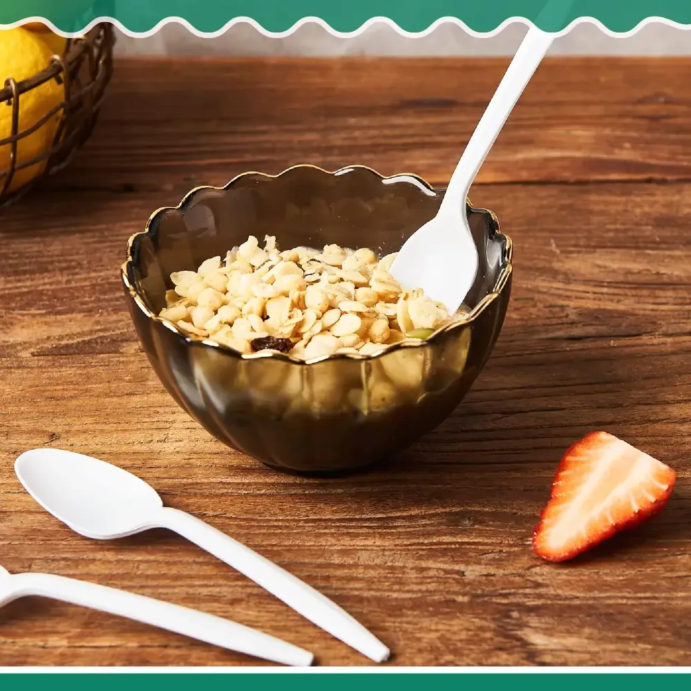 Dinelux Series Disposable Teaspoon, Medium Weight, Polypropylene, White, 1000/Case