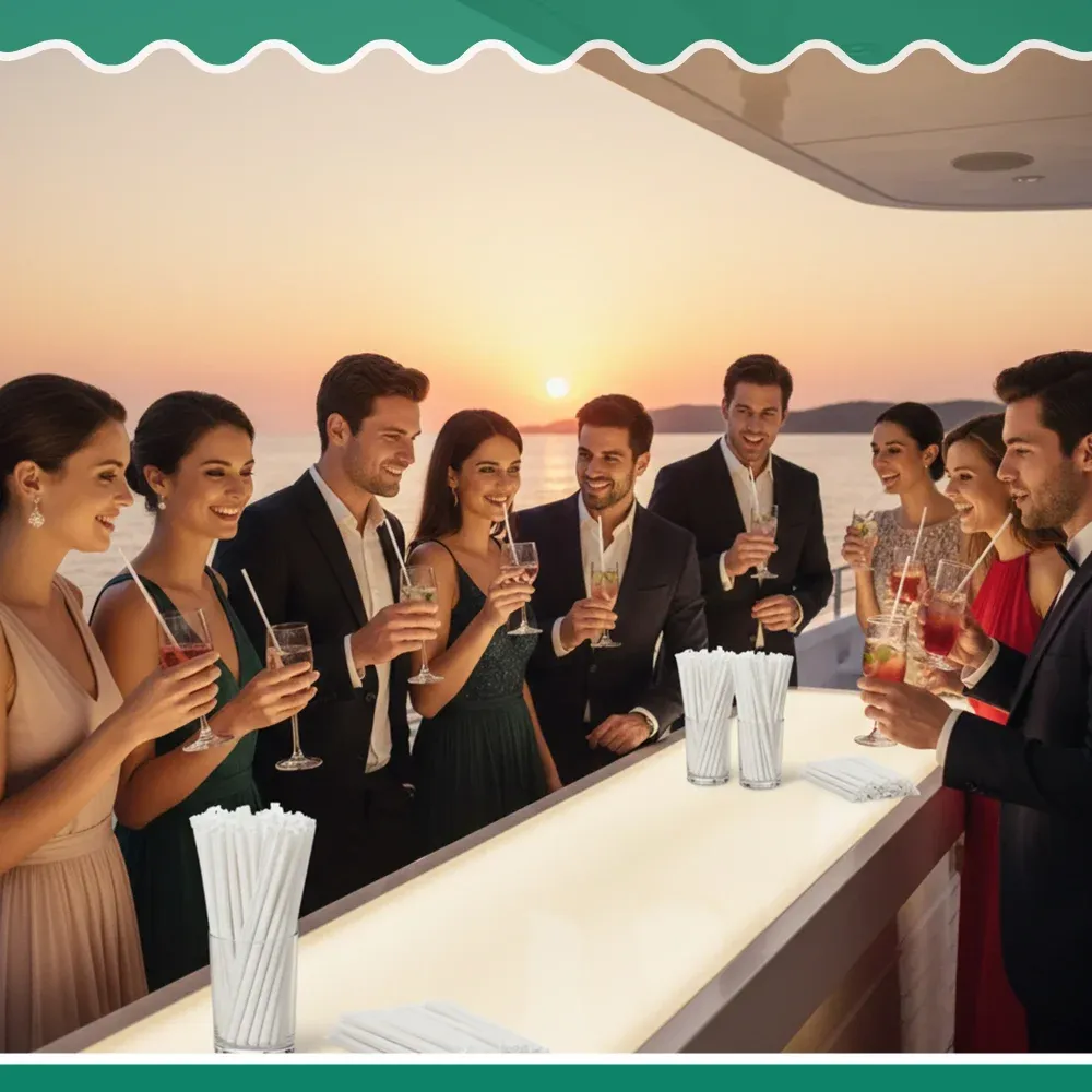 Dinelux Series 7.75" Jumbo Straw, Paper Wrapped, Clear, 12000/Case