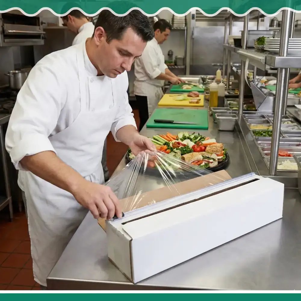 Dinelux Series 24" x 2000' Food Service PVC Cutter Film, 1/Roll