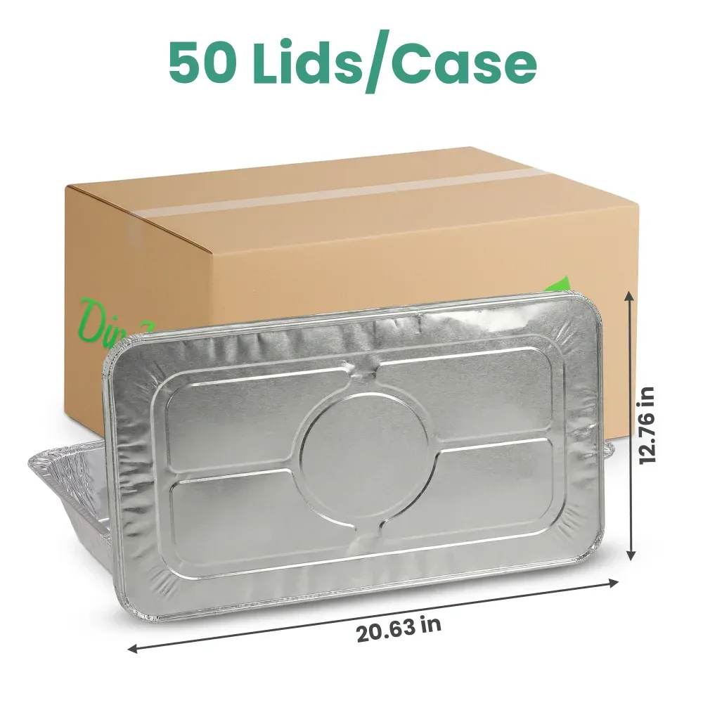 Dinelux Series Foil Steam Table Pan Lid, Full Size, 50 Lids/Case