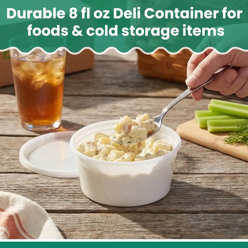 Dinelux Series 8 oz Deli Container, Heavy Duty, Clear, 240/Case