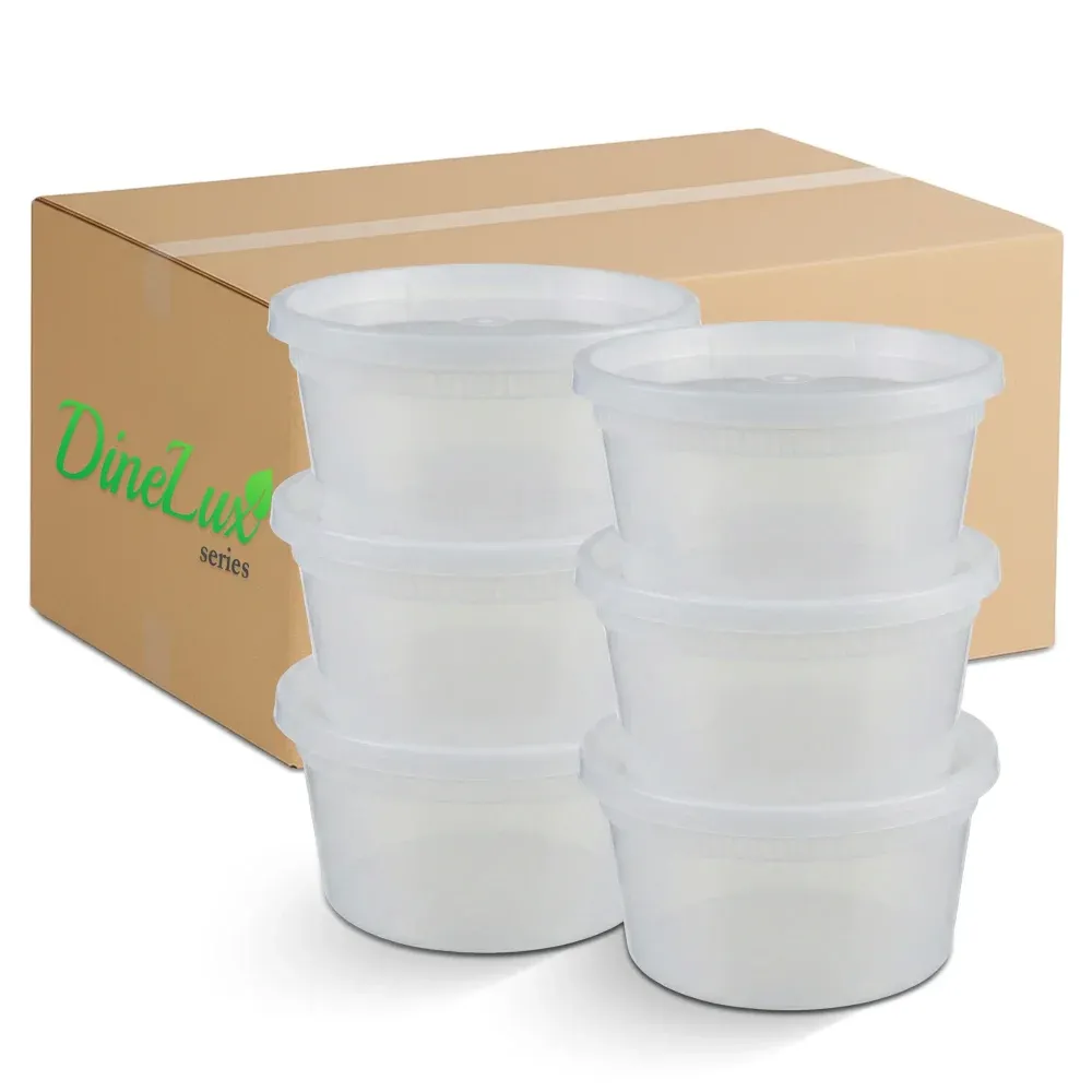 Dinelux Series 16 oz Deli Container, Heavy Duty, Clear, 240/Case