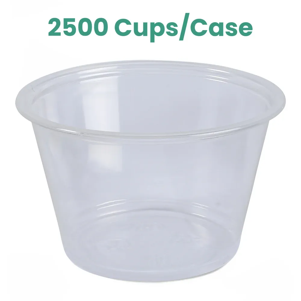 Dinelux Series 4 oz Plastic Portion Cup, Clear, 2500/Case