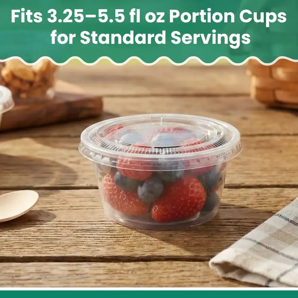 Dinelux Series Lid for 3.25 oz, 4 oz & 5.5oz Plastic Portion Cup, 2500/Case