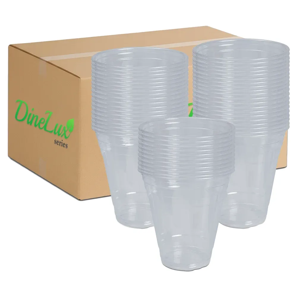 Dinelux Series 12 oz Plastic Cup Squat, Clear, 1000/Case
