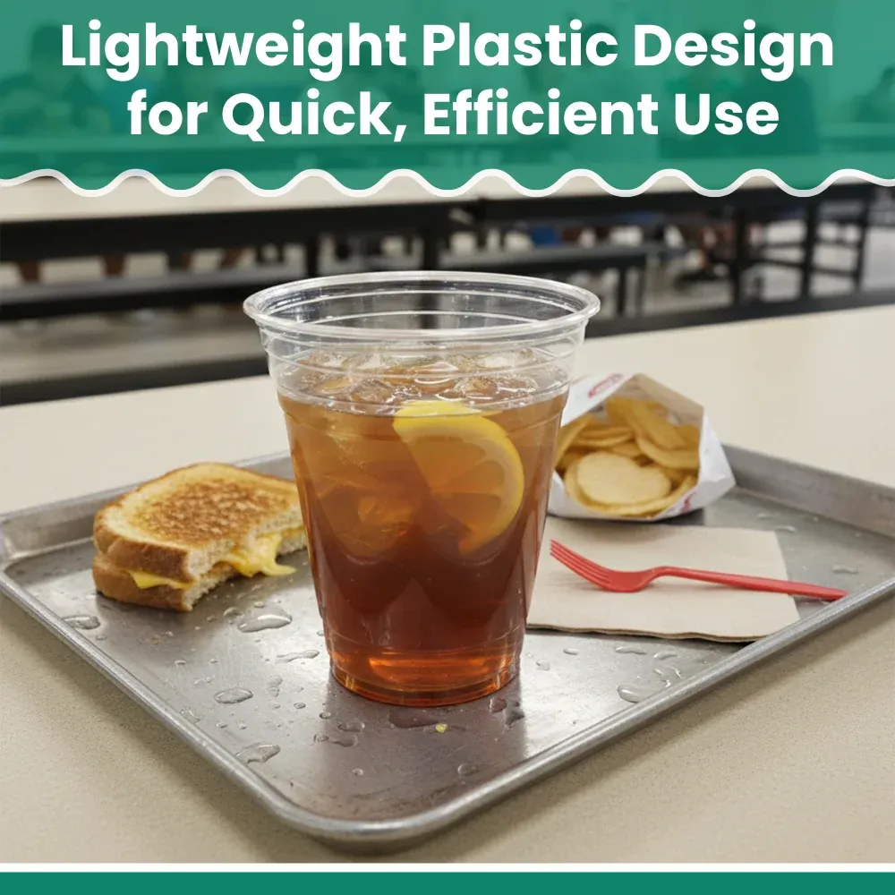 Dinelux Series 12 oz Plastic Cup Squat, Clear, 1000/Case