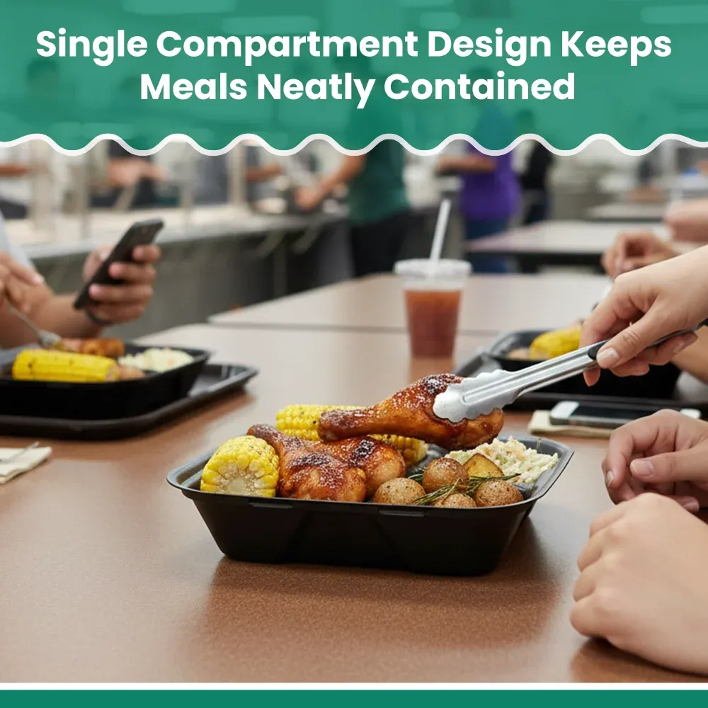 Dinelux Series One-Compartment Foam Take Out Container with Hinged Lid, Square, 9" x 9" x 3", Black, 200/Case