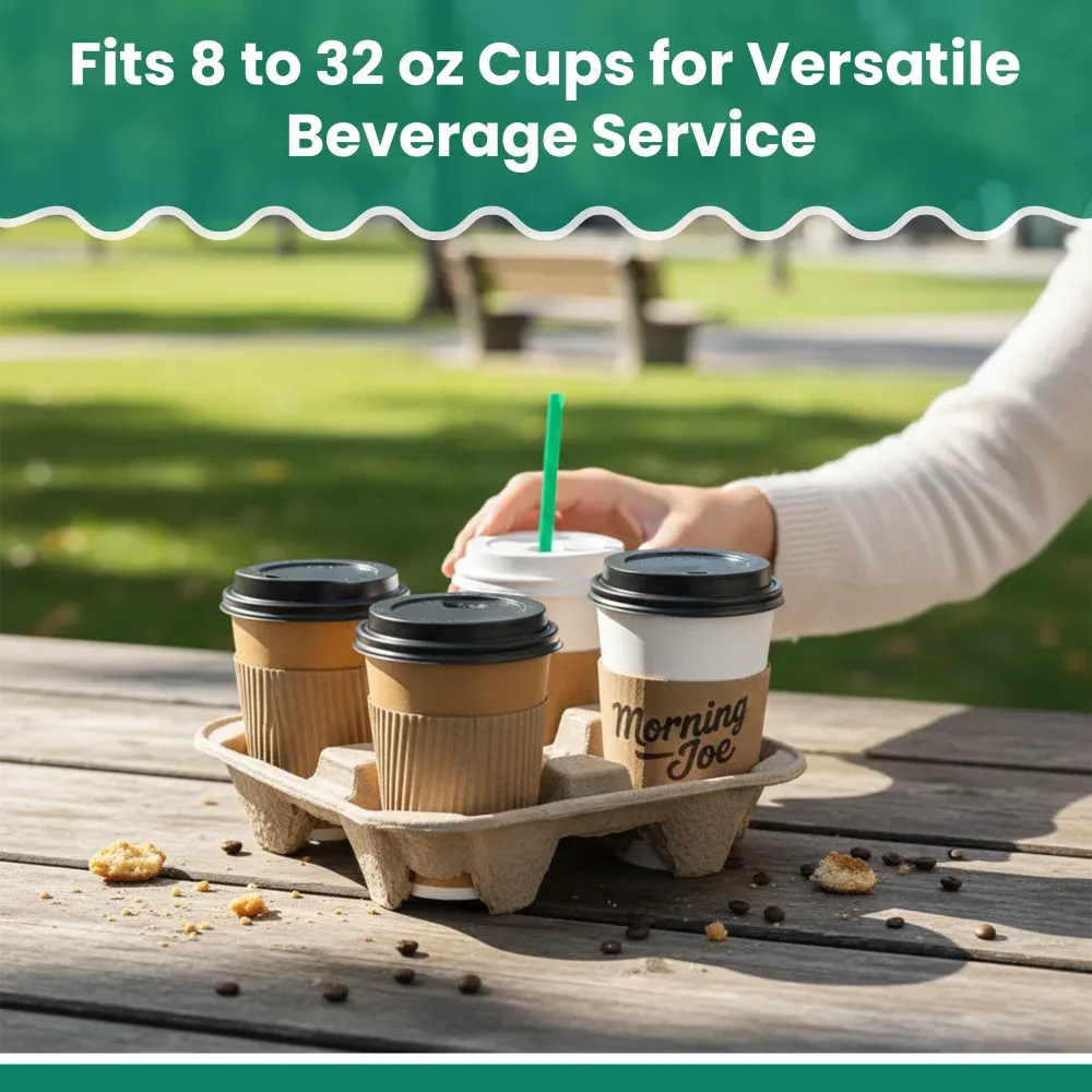 Dinelux Series 8 - 32 oz 4 Pulp Cup Carrier, Brown, 8.74" x 8.74" x 2.16", 300/Case