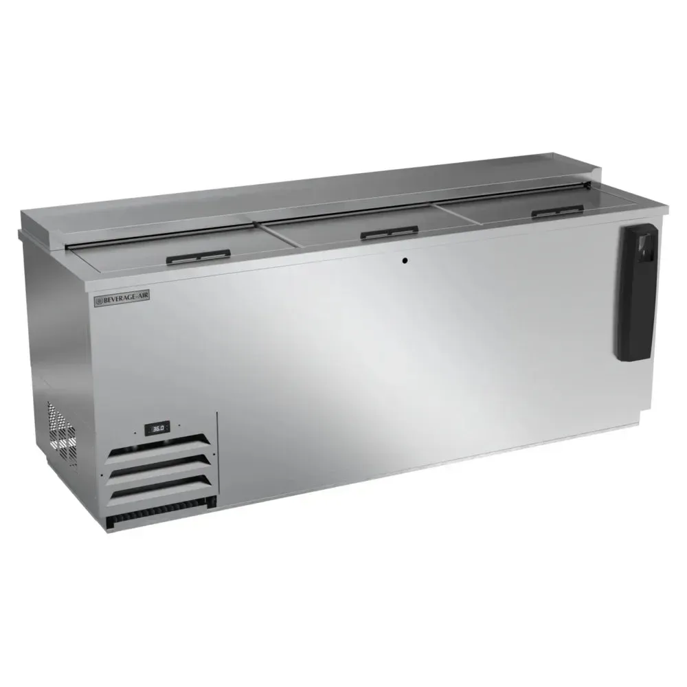 Beverage-Air stainless steel Hydrocarbon Series deep well bottle cooler ideal for eco-conscious, heavy-duty beverage storage in bars.