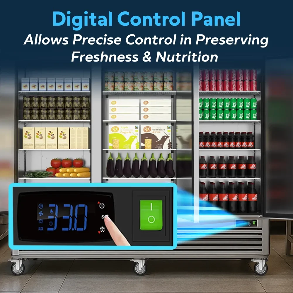 ChillCore Series 82" Reach-In Refrigerator, 3 Sections, Stainless Steel, 1 Year Warranty