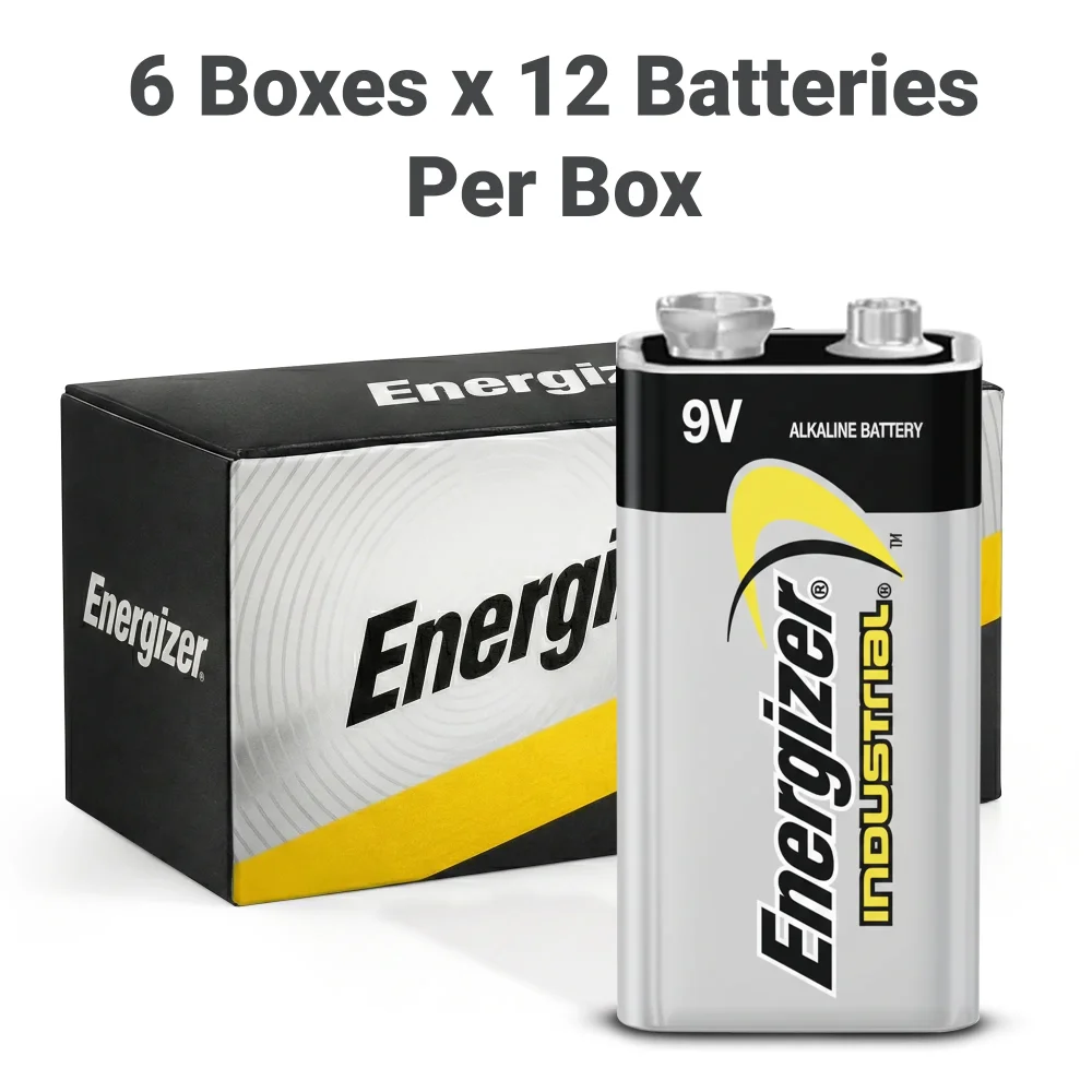 Energizer EN22 Industrial Alkaline Batteries, 9V, 72/Case