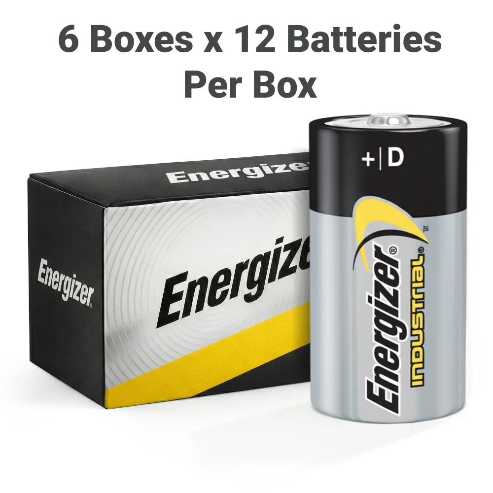 Energizer EN95 D Size 1.5V Batteries, 72/Case