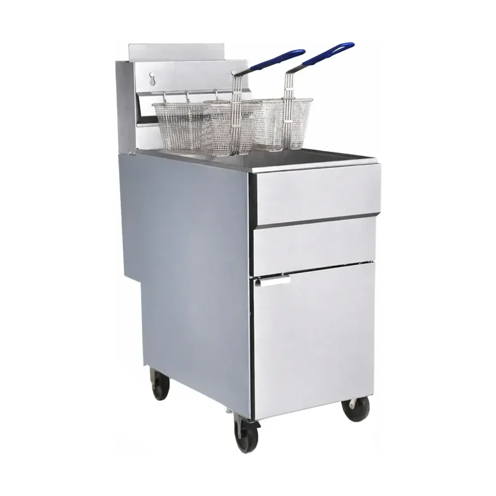 Prepline 16" Commercial Gas Fryer, 50 lbs Oil Capacity, Liquid Propane, 120,000 BTU