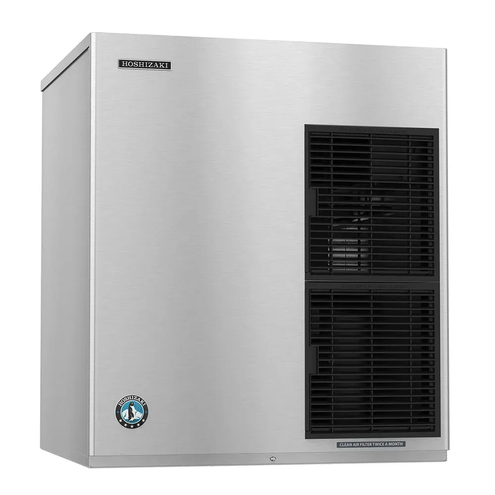 stainless remote flaker ice machine head by Hoshizaki America makes over two thousand pounds of flake ice daily, perfect for supermarket showcases.