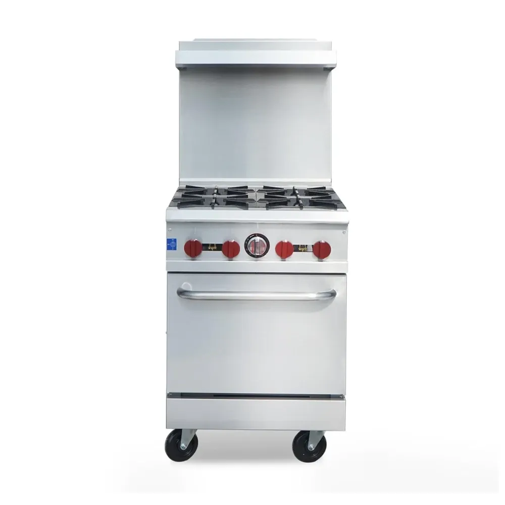 Platinum Flame Series 24" Commercial Gas Range with Oven, 4 Burners, 151,000 BTU