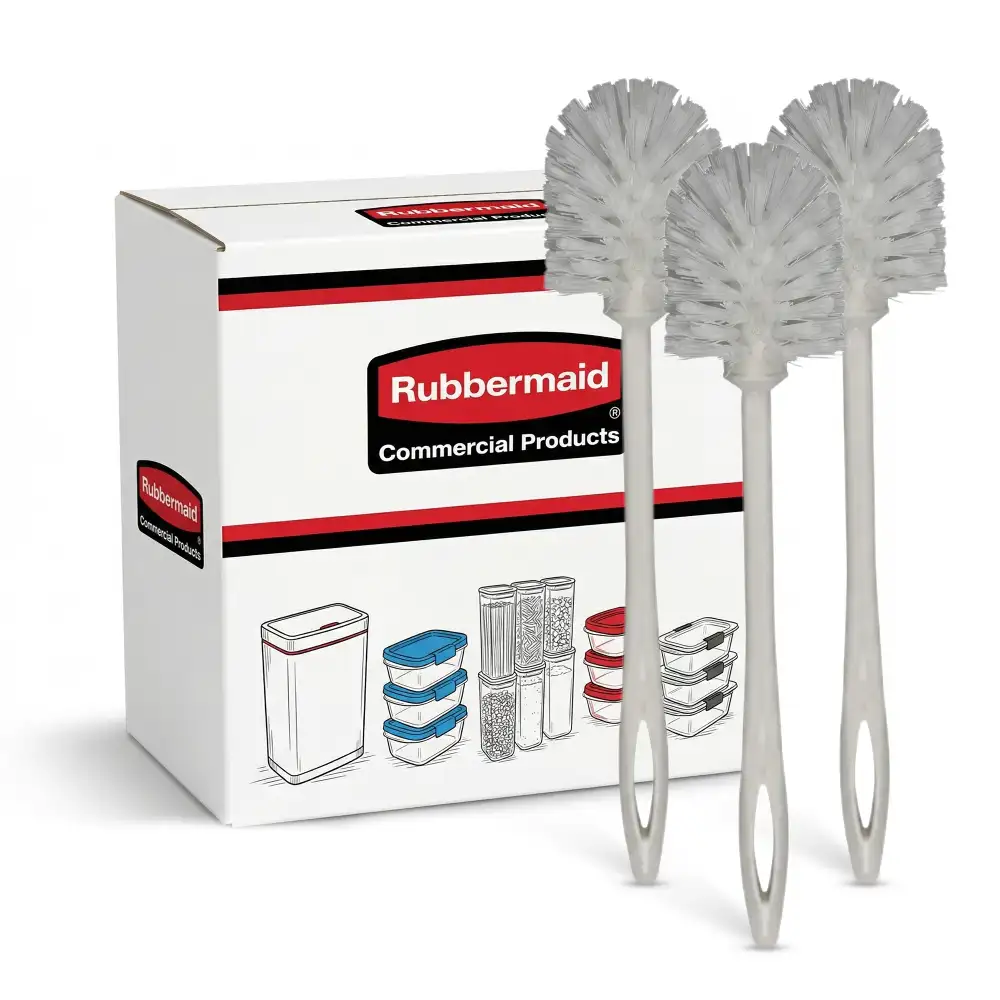 Rubbermaid 14.5" Toilet Bowl Brush w/ Plastic Handle White, Polypropylene