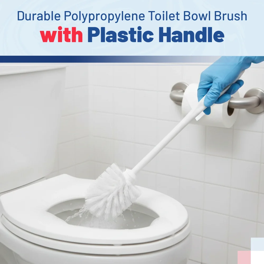 Rubbermaid 14.5" Toilet Bowl Brush w/ Plastic Handle White, Polypropylene