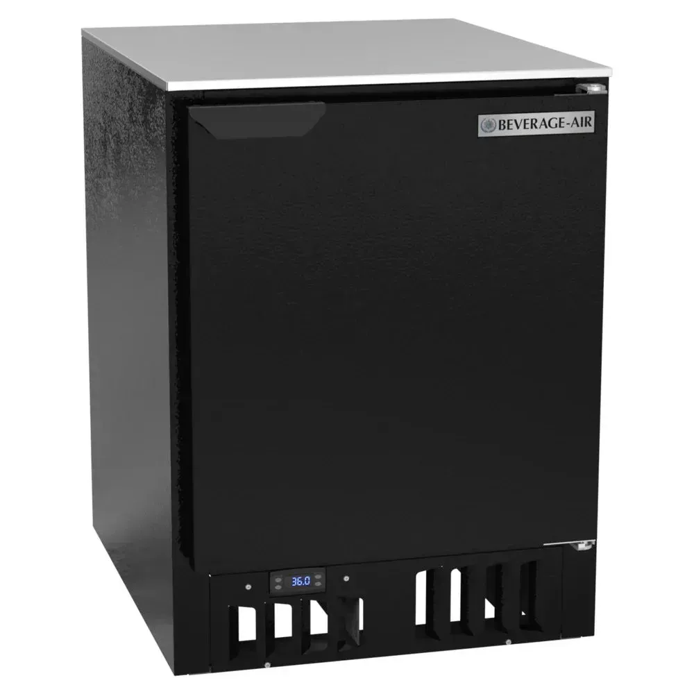 Beverage-Air compact black glass froster for bars and pubs provides fast chilling of glasses before service to enhance beverage quality.