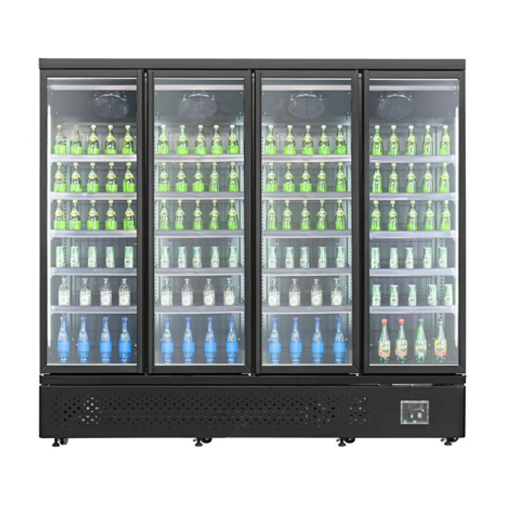 Frigomax Series 99" Commercial Merchandiser Refrigerator, 4 Swing Glass Door, 1 Year Warranty