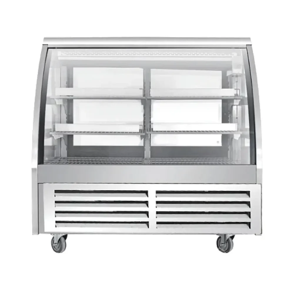 Frigomax Series 59" Refrigerated Display Case with Curved Glass, 20 cu. ft., 1 Year Warranty