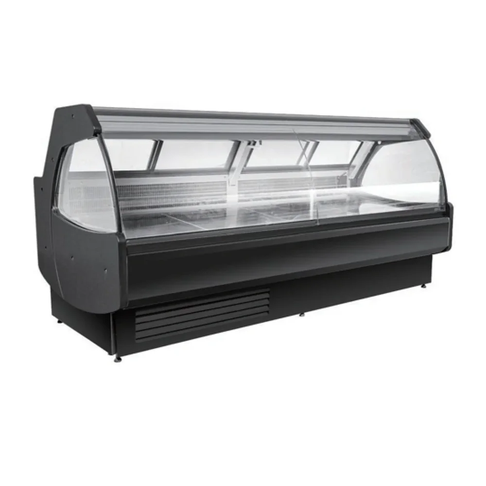 Frigomax Series 77" Refrigerated Display Case with Curved Glass, 43 cu. ft., 1 Year Warranty