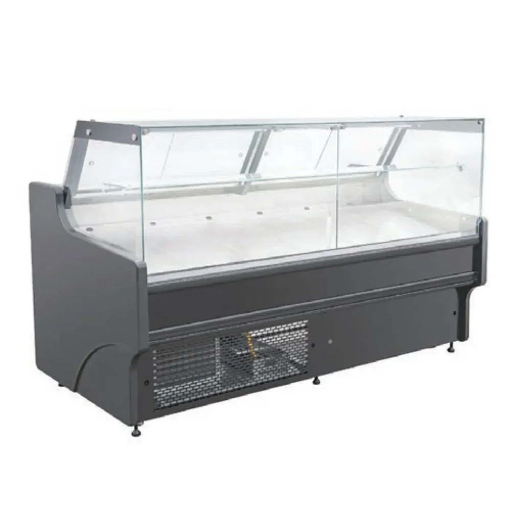 Frigomax Series 102" Refrigerated Display Case with Straight Glass, 34 cu. ft., 1 Year Warranty