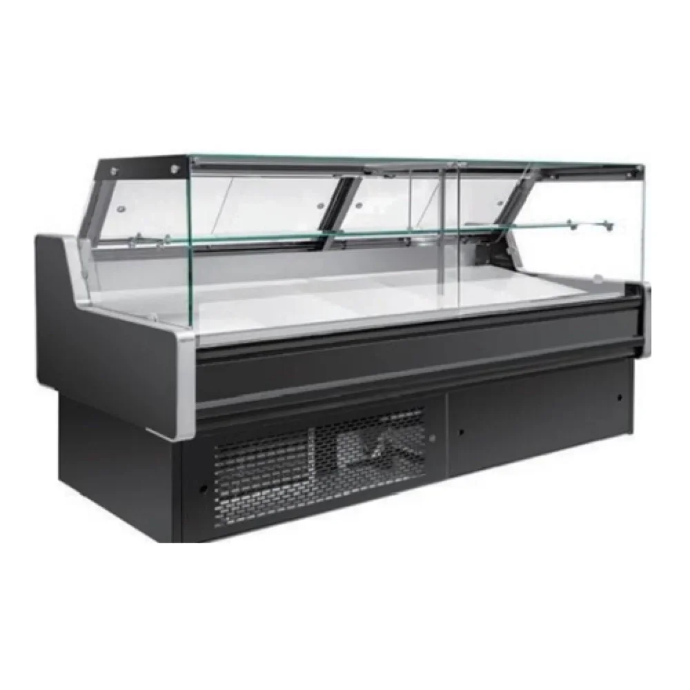 Frigomax Series 102" Refrigerated Display Case with Straight Glass, 31 cu. ft., 1 Year Warranty