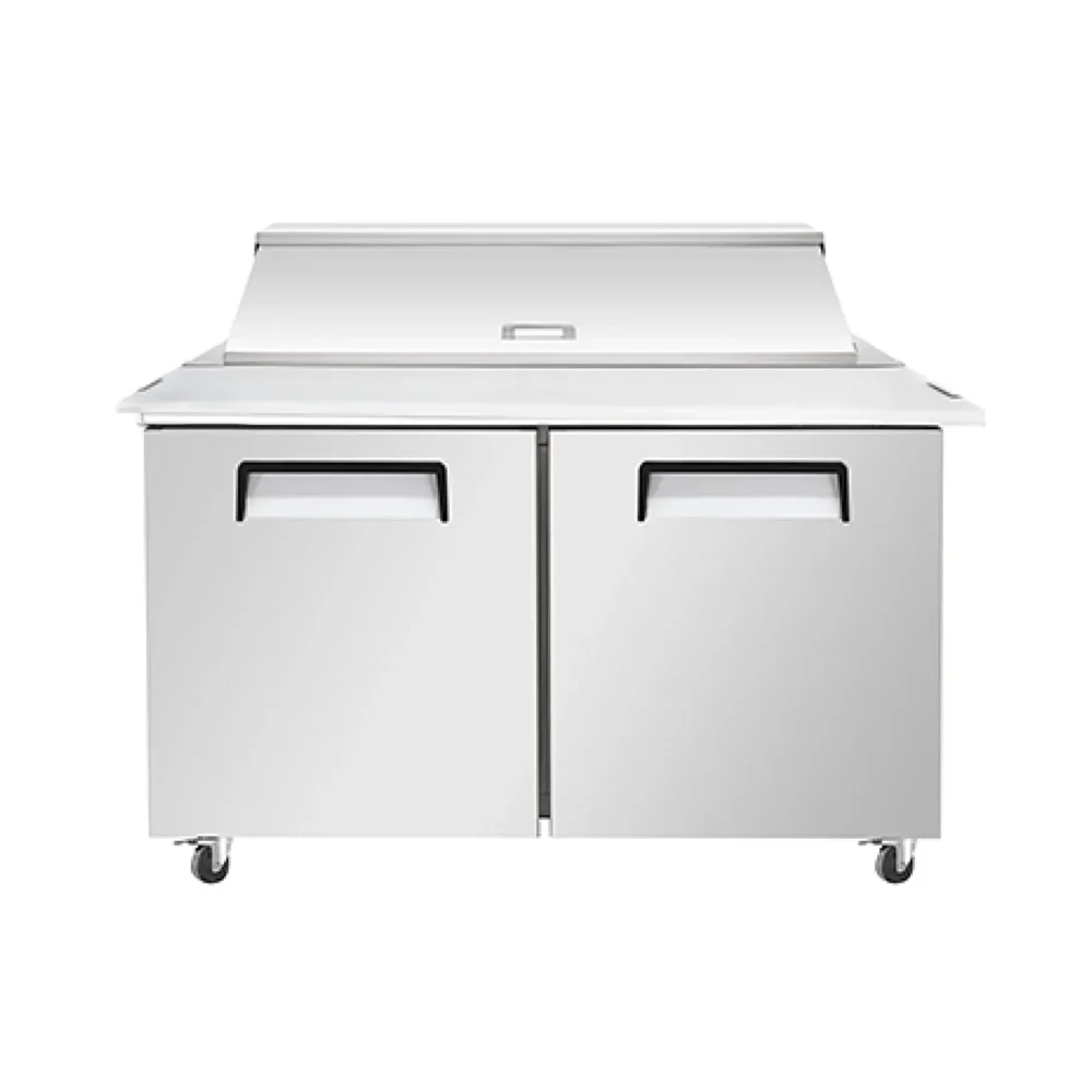 Frigomax Series 48'' Mega Top Sandwich & Salad Prep Table, 2 Doors, 18 Pan, Stainless Steel, 1 Year Warranty