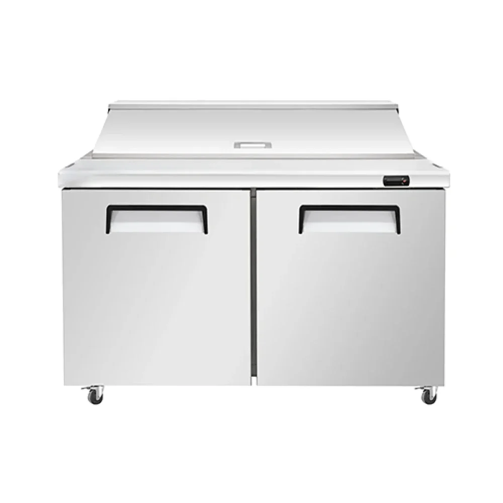 Frigomax Series 48'' Sandwich & Salad Prep Table, 2 Doors, 12 Pan, Stainless Steel, 1 Year Warranty