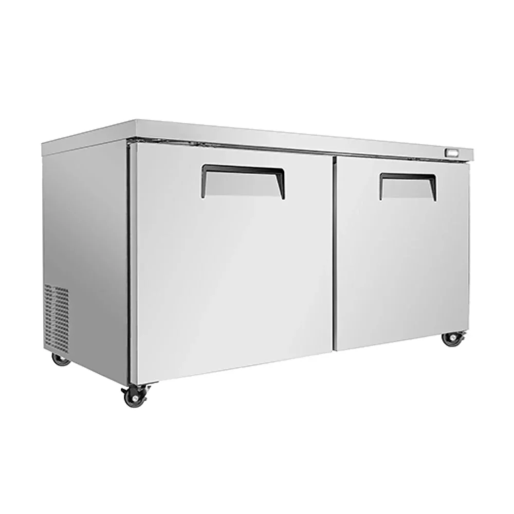 Frigomax Series 60'' Undercounter Freezer, 2 Doors, Stainless Steel, 1 Year Warranty