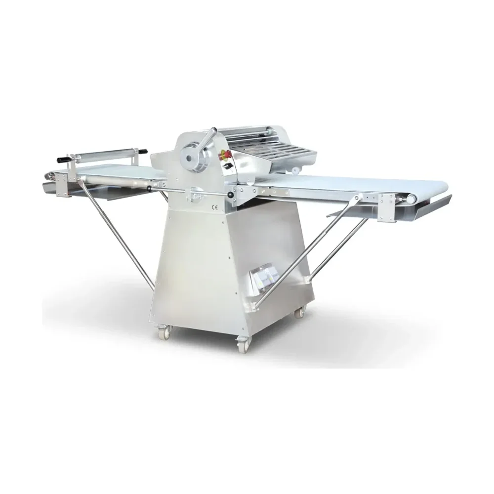 Prepline 89" Stainless Steel Floor Model Reversible Dough Sheeter with Roller Pin, 220V