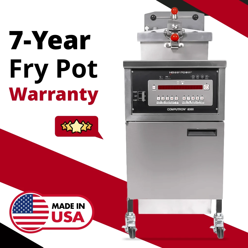 Henny Penny PFE500.07 20" 4-Head Electric Pressure Fryer, 48 lb Vat, Computron 8000 Controls, 208V, 3 Phase