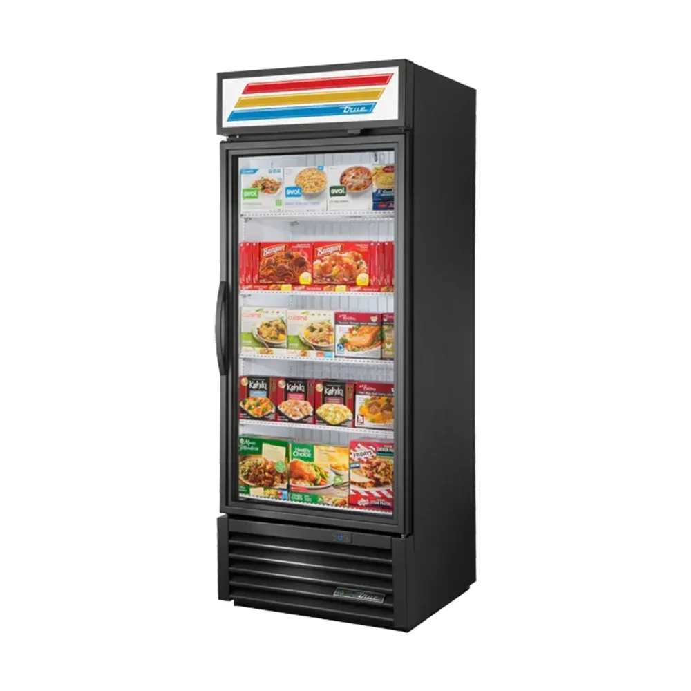 True GDM-26F-HST-HC~TSL01 30" Glass Door Merchandising Freezer, 1 Swing Door, Black, 115V, 7 Year Warranty