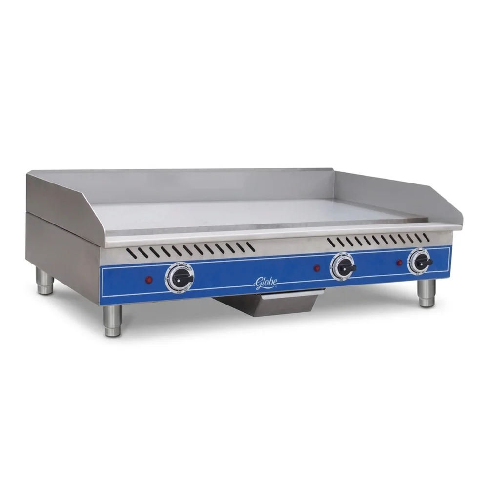 Globe GEG36 36" Electric Countertop Griddle, 3 Burners, 208/240V, 8400W