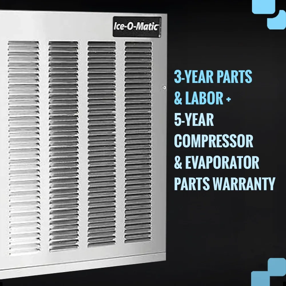 Ice-O-Matic air cooled pearl nugget ice machine head without storage bin, providing steady ice production for beverage operations.